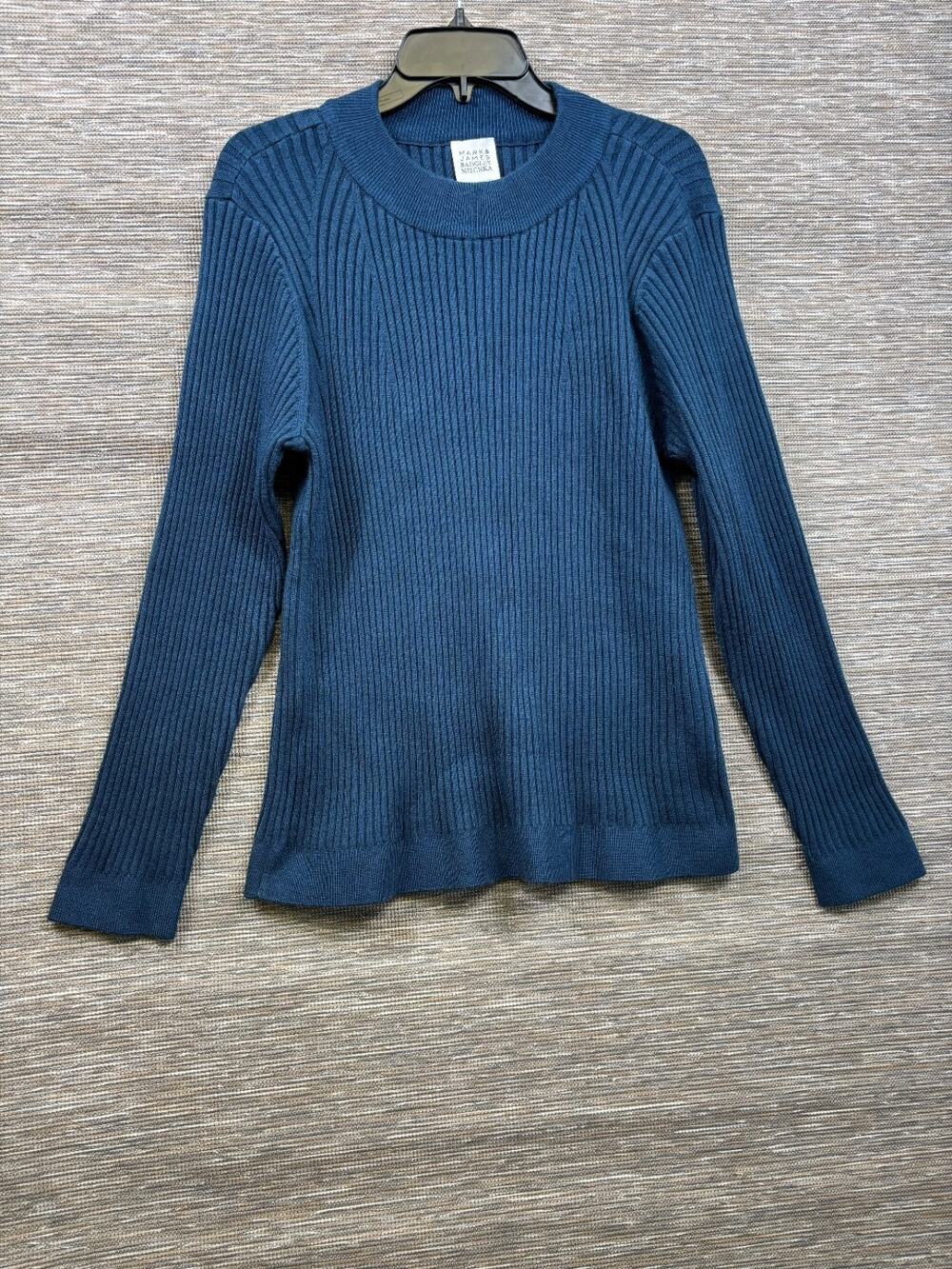 Mark & James by Badgley Mischka Women's Noemi Ribbed Sweater Womens 2XL Admiral